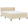 vidaXL Boxspringbett mit Matratze Creme 200 x 160 cm Polyester
