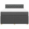 vidaXL Boxspringbett mit Matratze Dunkelgrau 160x200 cm Stoff