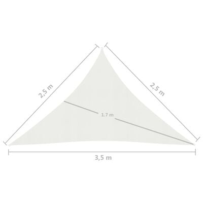 vidaXL Sonnensegel 160 g/m² Weiß 2,5x2,5x3,5 m HDPE