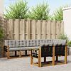 vidaXL Outdoor-Sofagarnitur mit Kissen 8 pcs Nat&uuml;rlich und Hellgrau