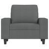 vidaXL Sessel mit Hocker Dunkelgrau 60 cm Stoff
