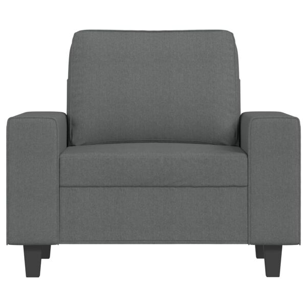 vidaXL Sessel mit Hocker Dunkelgrau 60 cm Stoff