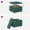 vidaXL Knopf Hocker mit Kissen Dunkelgr&uuml;n 60 x 60 x 45 cm Stoff