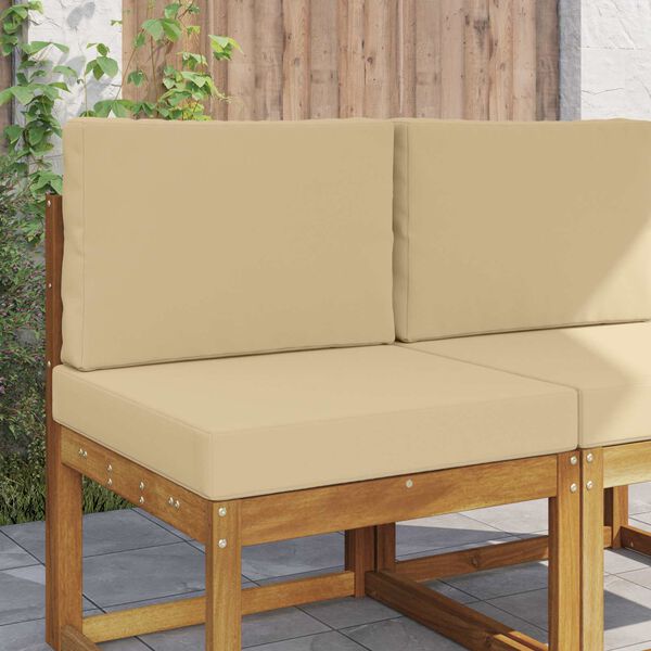 vidaXL Sofakissen f&uuml;r drau&szlig;en 2 pcs Beige Polyester