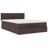 vidaXL Ottoman-Bett mit Matratze Dunkelbraun 140x200 cm Stoff