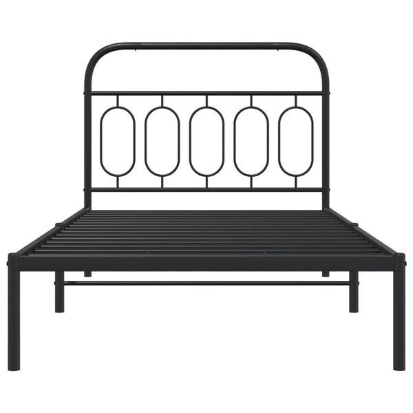 vidaXL Bettgestell mit Kopfteil Metall Schwarz 100x190 cm
