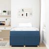 vidaXL Bettrahmen mit Matratze Blau 120 x 190 cm Stoff