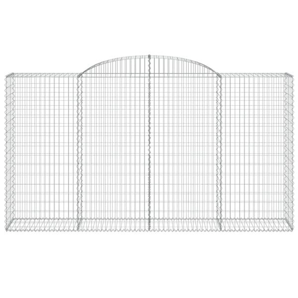 vidaXL Gabionen mit Hochbogen 2 Stk. 300x50x160/180cm Verzinktes Eisen