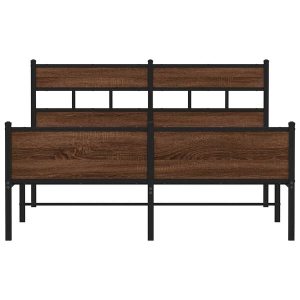 vidaXL Bettgestell ohne Matratze Braun Eiche 150x200 cm Holzwerkstoff