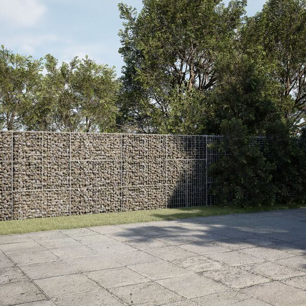 vidaXL Gabione mit Deckel 1100x50x150 cm Verzinktes Eisen