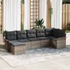 vidaXL Gartensofa-set mit Kissen 7 pcs Grau Poly-Rattan