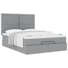vidaXL Ottoman-Bett mit Matratze Hellgrau 140x190 cm Stoff