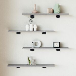vidaXL Wandregale 4 Stk. Grau Sonoma 60x10x1,5 cm Holzwerkstoff