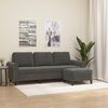 vidaXL 3-Sitzer-Sofa mit Hocker Dunkelgrau 180 cm Samt
