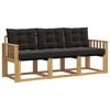 vidaXL Outdoor-Sofagarnitur 3 stk. Wei&szlig; und Schwarz