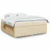 vidaXL Boxspringbett mit Matratze Creme 200x200 cm Stoff