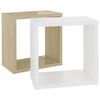 vidaXL W&uuml;rfelregale 2 Stk. Wei&szlig; und Sonoma-Eiche 26x15x26 cm