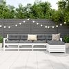vidaXL 5-tlg. Garten-Sofagarnitur Wei&szlig; Massivholz Kiefer