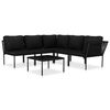 vidaXL 6-tlg. Garten-Lounge-Set mit Auflagen Schwarz PVC