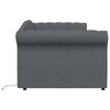 vidaXL Tagesbett mit Matratze USB Dunkelgrau Stoff 90x200 cm