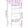 vidaXL Sideboard Grau Sonoma 34,5x34x90 cm Holzwerkstoff