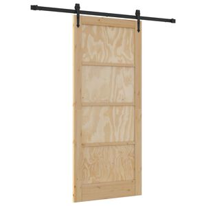 vidaXL Schiebet&uuml;r ORKDAL Nat&uuml;rlich und Schwarz 86 x 198,5 cm