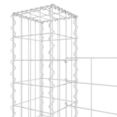 vidaXL Gabionenkorb U-Form mit 8 Säulen Eisen 860x20x150 cm