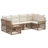 vidaXL Gartensofa-set 6 stk. 6-Sitzanzahl Beige Poly-Rattan