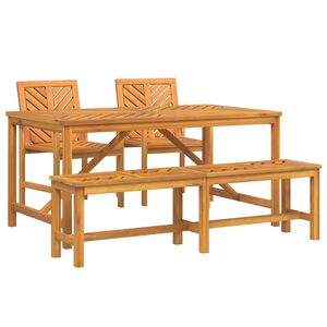 vidaXL Garten Essgruppe 4 pcs Braun Massivholz Akazie