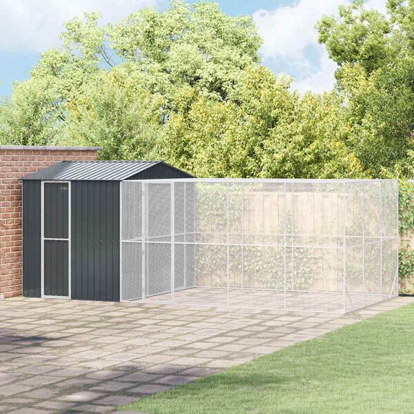 vidaXL Vogelk&auml;fig Anthrazit 635 x 304 x 247 cm Verzinkter Stahl