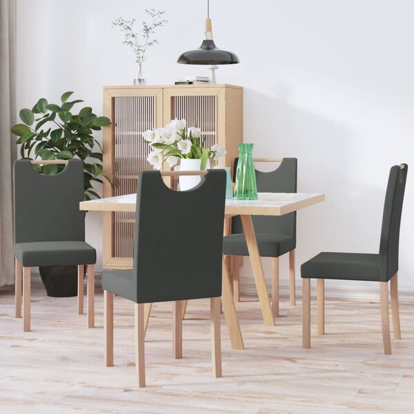 vidaXL Esszimmerst&uuml;hle 4 Stk. Dunkelgrau Stoff