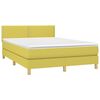 vidaXL Boxspringbett mit Matratze & LED Gr&uuml;n 140x190 cm Stoff
