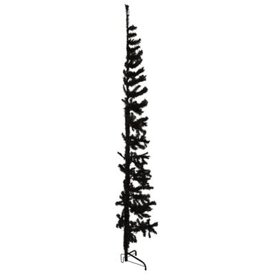 vidaXL Künstlicher Halb-Weihnachtsbaum Ständer Schlank Schwarz 240 cm