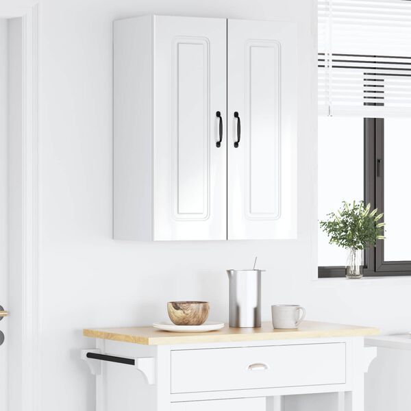 vidaXL K&uuml;chenschrank Kalmar 2 pcs Hochglanz Wei&szlig; 30 x 31 x 80 cm