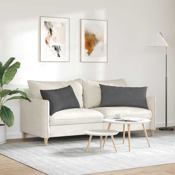 vidaXL Sofakissen 2 St&uuml;ck Dunkelgrau 80 x 40 cm Cordstoff