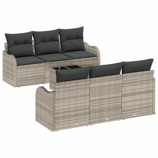 vidaXL Gartensofa-set Hellgrau 55 x 55 x 37 cm Poly-Rattan
