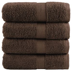 vidaXL Premium-Wascht&uuml;cher SOLUND 4 Stk. Braun 30x30 cm 600 g/m&sup2;