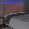vidaXL LED Kopfteil Rosa 163x16x118/128 cm Samt