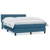 vidaXL Boxspringbett mit Matratze Dunkelblau 140x220 cm Samt