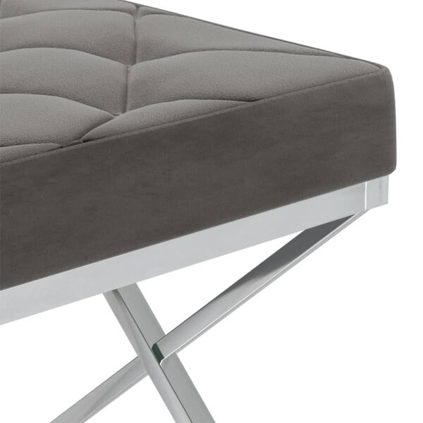 vidaXL Bank 97 cm Grau Samt und Edelstahl