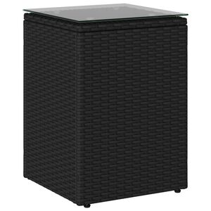 vidaXL Beistelltisch Schwarz Poly-Rattan