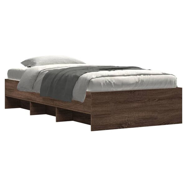 vidaXL Bettgestell ohne Matratze Braun Eiche 100x200 cm Holzwerkstoff
