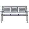 vidaXL Gartenbank 3-Sitzer 150 cm Grau Massivholz Eukalyptus