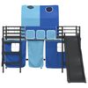 vidaXL Kinder-Etagenbett Schwarz und Blau 75 x 190 cm Metall