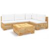 vidaXL 5-tlg. Garten-Lounge-Set mit Kissen Massivholz Teak
