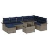 vidaXL Gartensofa-set 9 stk. Grau [Synthetisch]: Poly Rattan