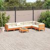 vidaXL 8-tlg. Garten-Sofagarnitur mit Kissen Wachsbraun Kiefernholz