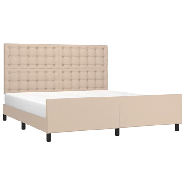 vidaXL Bettgestell mit Kopfteil Cappuccino-Braun 180x200 cm Kunstleder