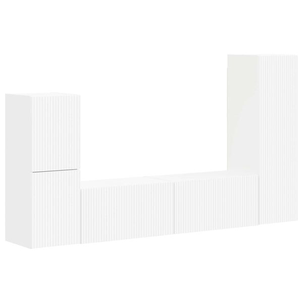 vidaXL TV-Schrankset Wandmontiert 4 pcs Wei&szlig; Holzwerkstoff