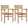 vidaXL Stuhl 2 stk. Braun Massivholz Teak